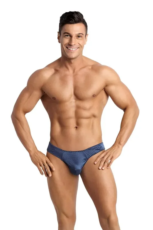 Herren String aus feinem Netz-Material gestreift