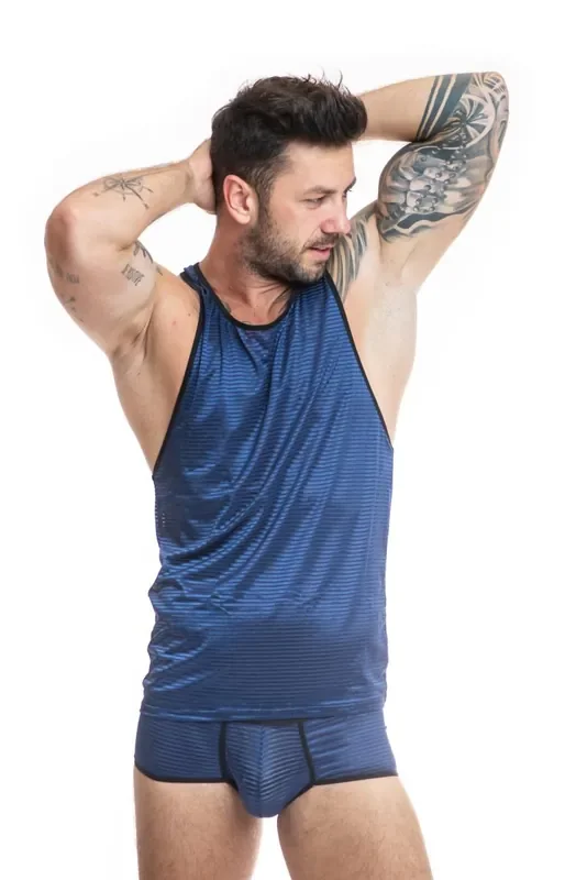 Herren Tank-Top aus feinem Material gestreift