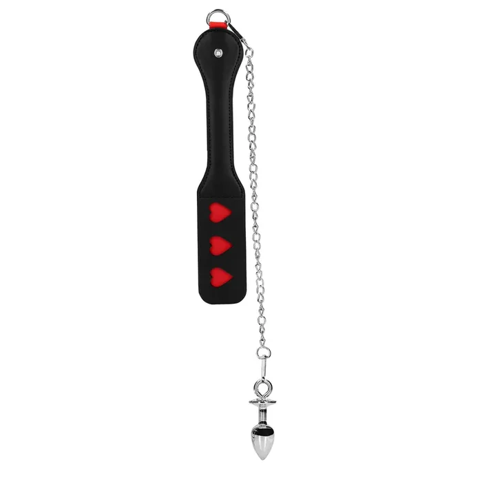 Herz Paddle mit Metall Anal Plug – Schwarz