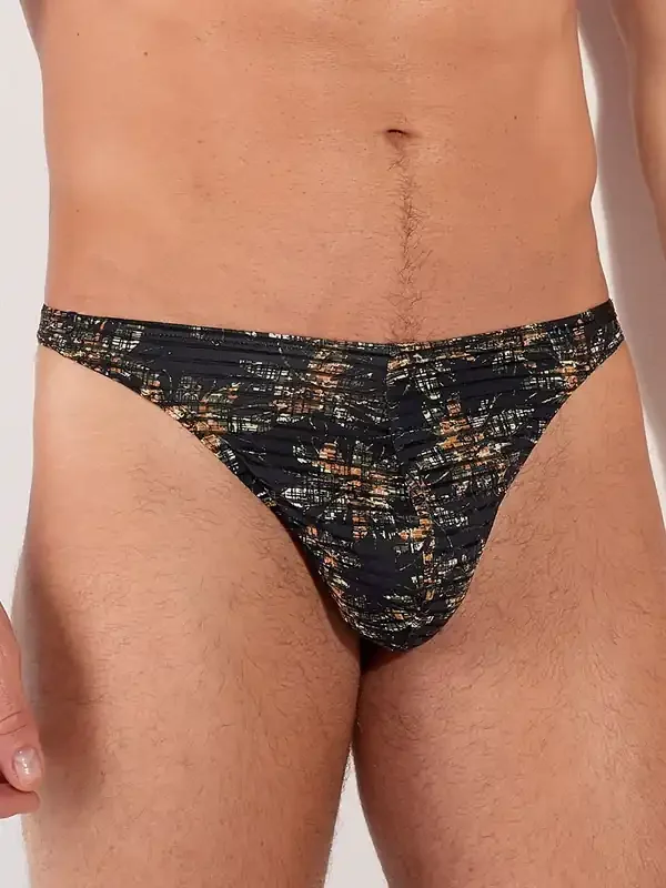 HOM Iraty G-String, khaki print