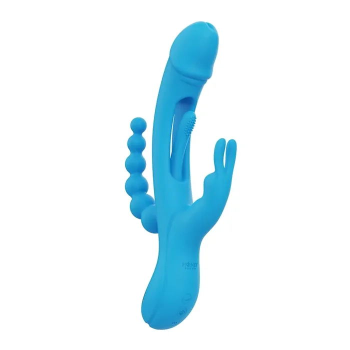 HoneyPlayBox – Trilux Kinky Finger Rabbit Vibrator – Blau