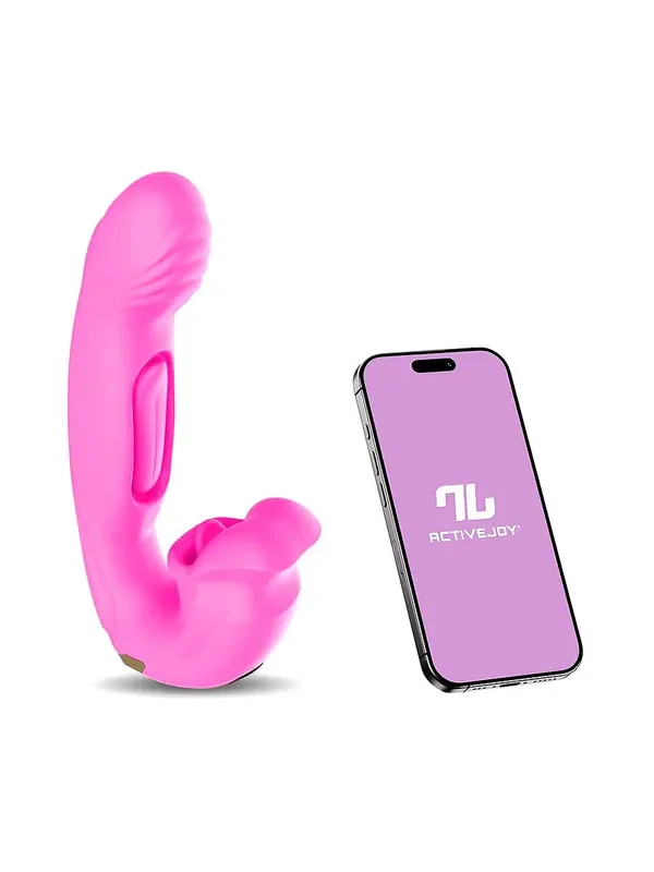 IntoYou Bimby Appgesteuerter Beiß- und Doppelzungen-Vibrator, pink