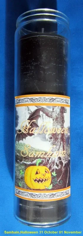 Jahreskreis Kerze im Glas Samhain