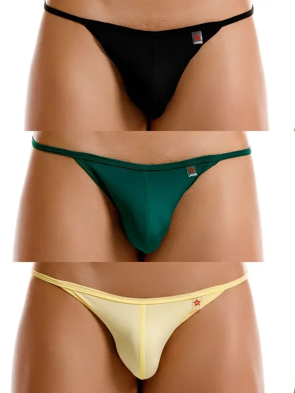 JOR Axel G-String 3er-Pack, schwarz/petrol/gelb