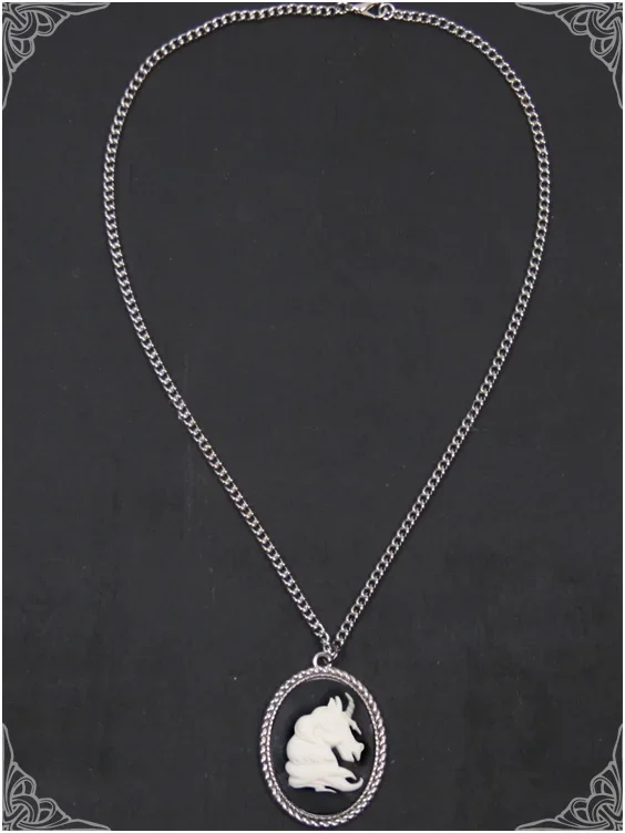 Kette mit Broschen-Anhänger mit Einhorn-Motiv