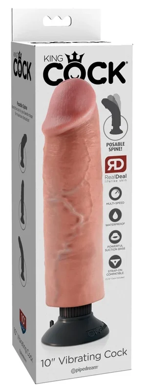 King Cock 10″ Vibrating Cock