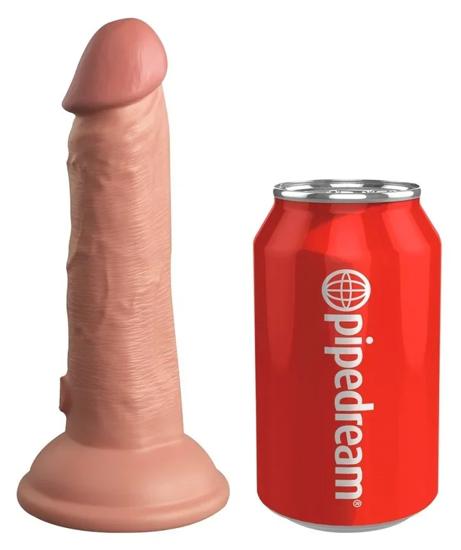 King Cock Elite – 6“ Vibrating+Dual Density Silicone Cock