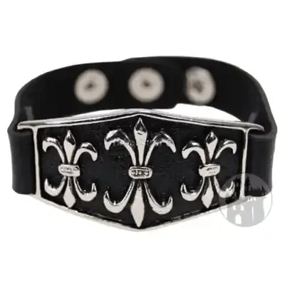 Kunstleder Armband ‘Fleur de Lis‘