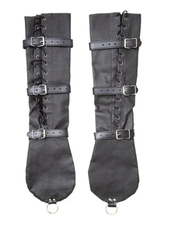 Kunstleder Armfesseln mit Riemen und Schnürungen