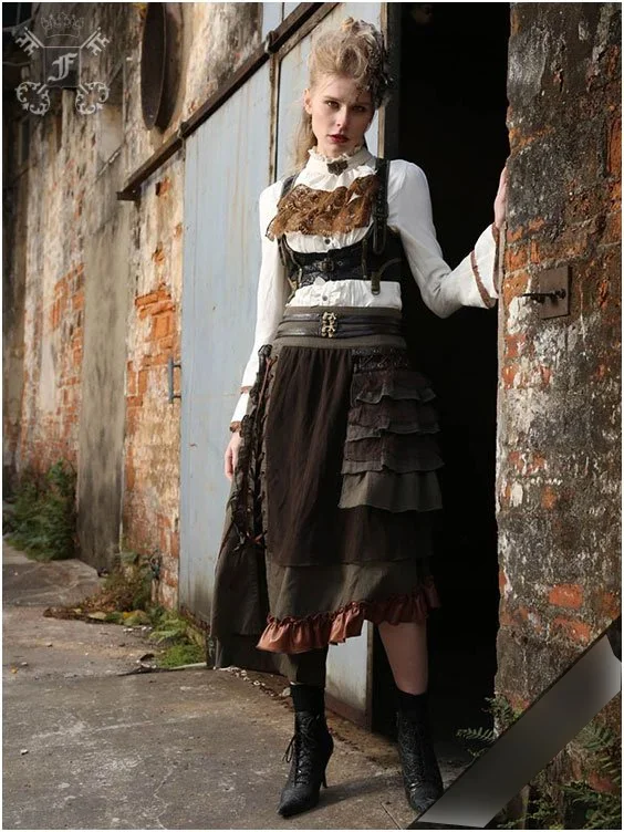Kunstleder-Harness im Steampunk-Stil schwarz