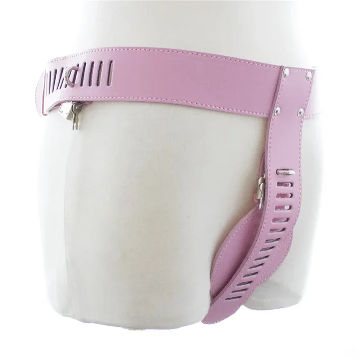 Kunstleder Keuschheitgürtel pink