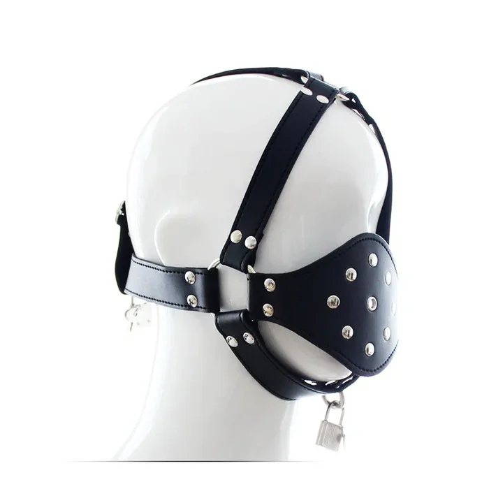 Kunstleder Kopfharness mit Maulkorb