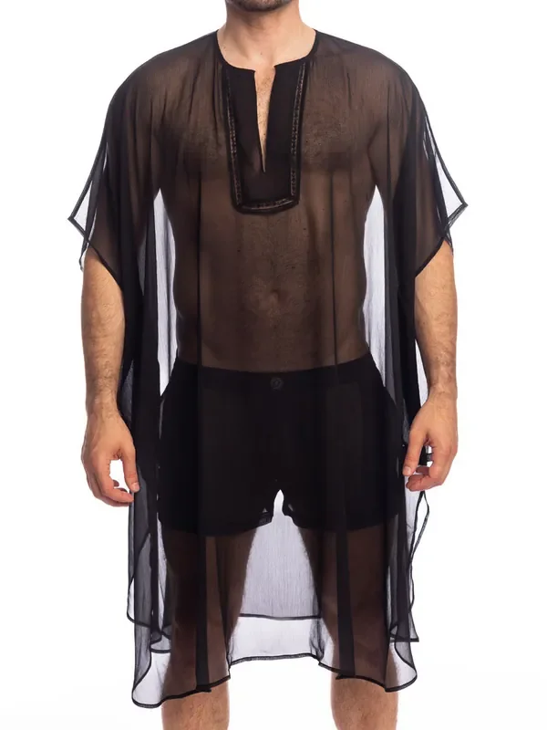 L‘Homme Chantilly Tunika, schwarz