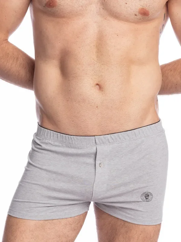 L‘Homme Louspo Boxer Shorts, grau meliert