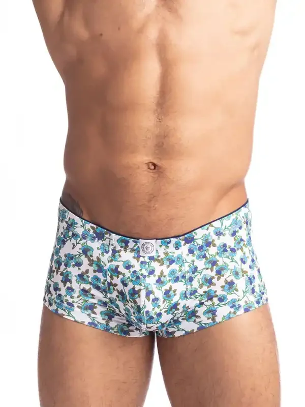 L‘Homme Myosotis Miniboxer, weiß/blau