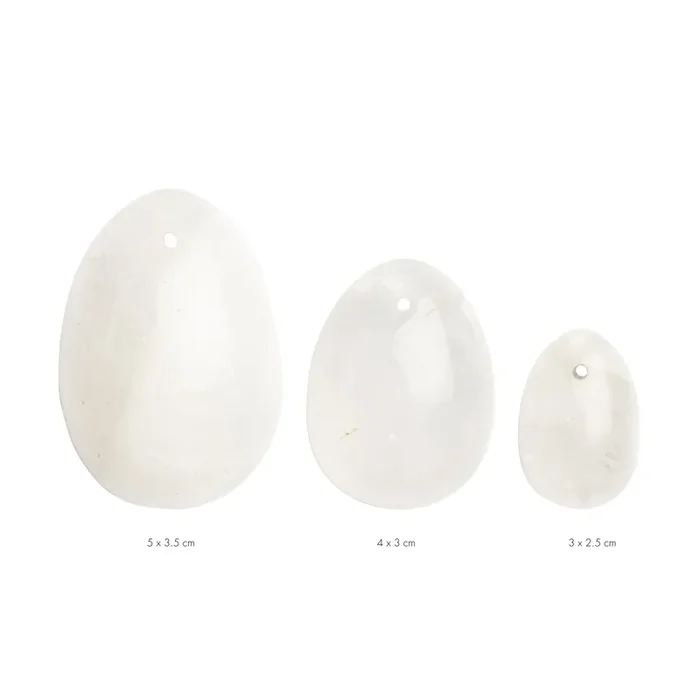 La Gemmes – 3-teiliges Yoni-Eierset – Bergkristall