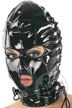 Lack Damen Maske mit Reißverschluss