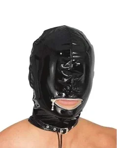 Lack Maske – geschlossen, mit Mundöffnung und Reißverschluss