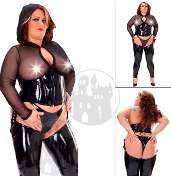Lackcorsage mit Lackstrapse Queensize