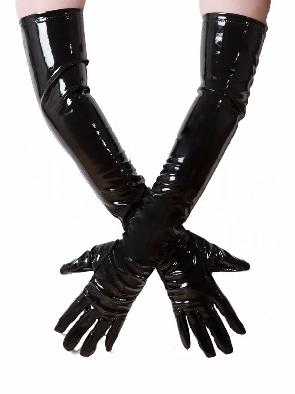 Lackhandschuhe lang