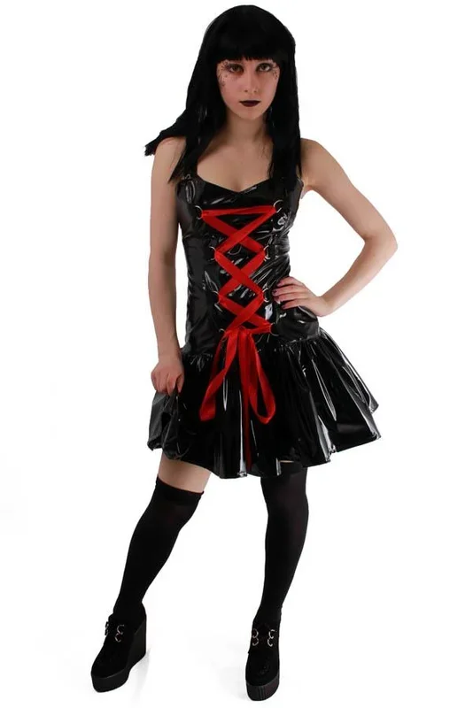 Lackminikleid mit Corsettschnürung (Grösse: S)