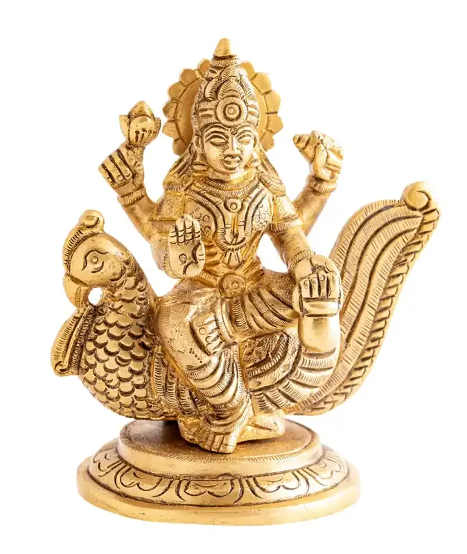 Lakshmi auf Pfau – Messing