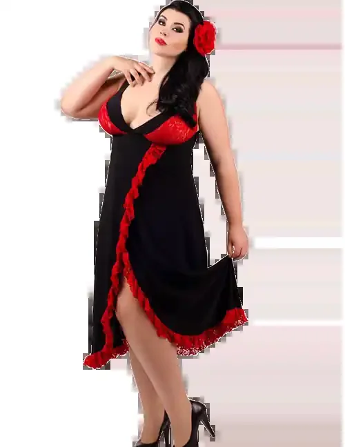 langes Flamenco Negligee ADE2002