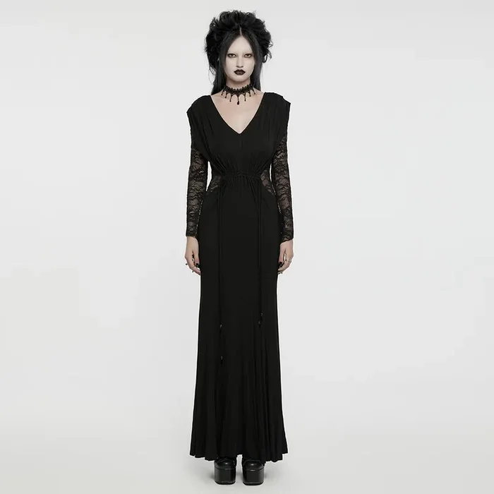 Langes Kleid mit V- Ausschnnitt