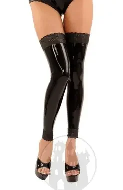 Latex Bein-Stulpen mit Spitzenabschluß