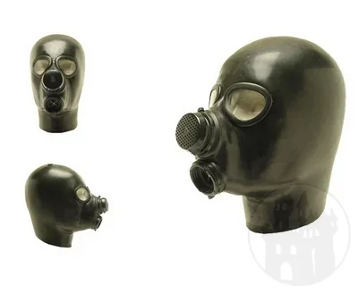 Latex Gasmaske m. Ventil