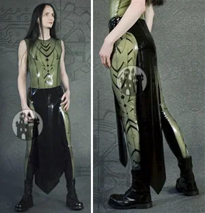Latex Herrenrock mit offenen Seiten