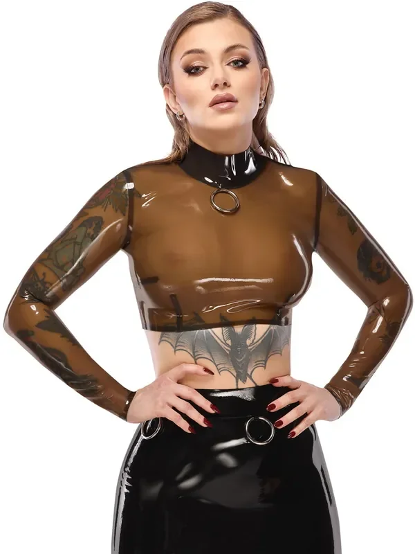 Latex-Langarmshirt, transparent