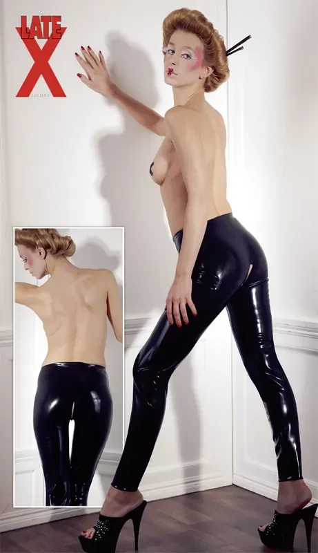 Latex-Leggings mit offenem Schritt