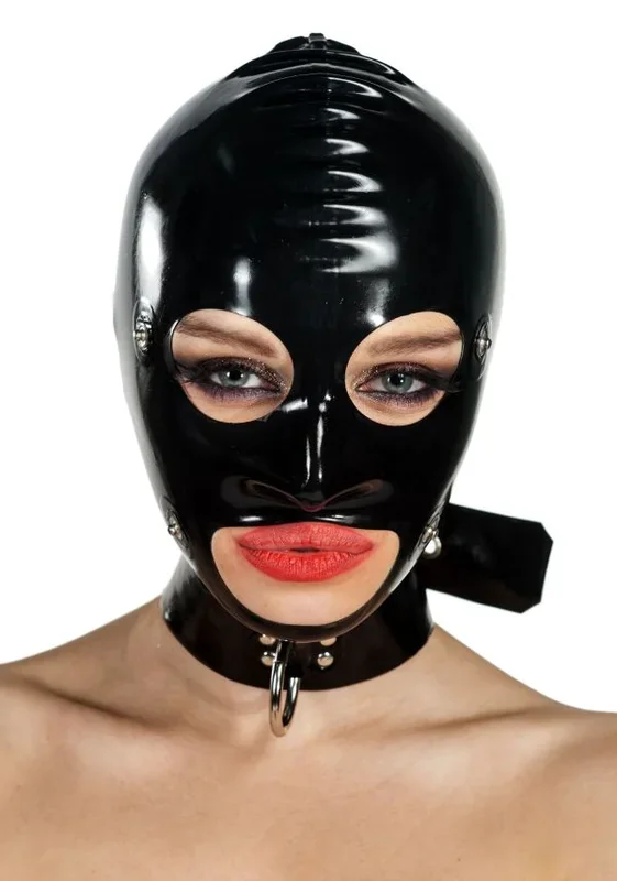 Latex Maske mit Knebel und Dildo