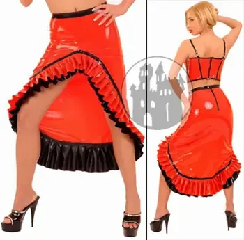 Latex Volantrock – zweifarbig