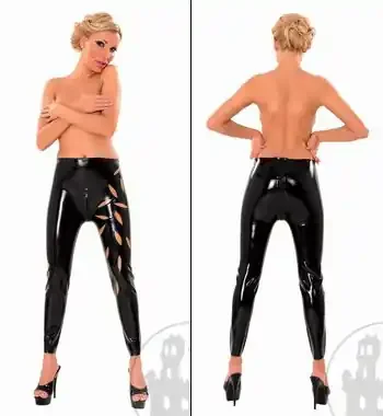 Latexhose mit ovalen Mustern