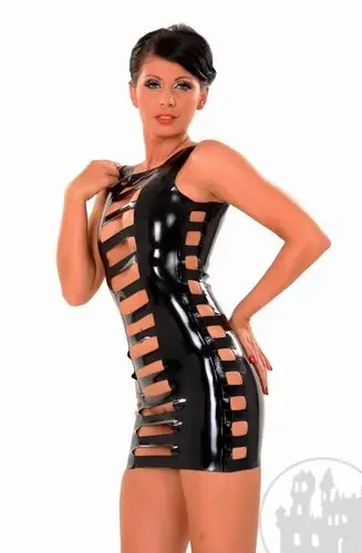 Latexminikleid mit Cut-Outs