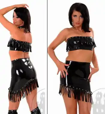 Latexrock asymetrisch mit Fransen