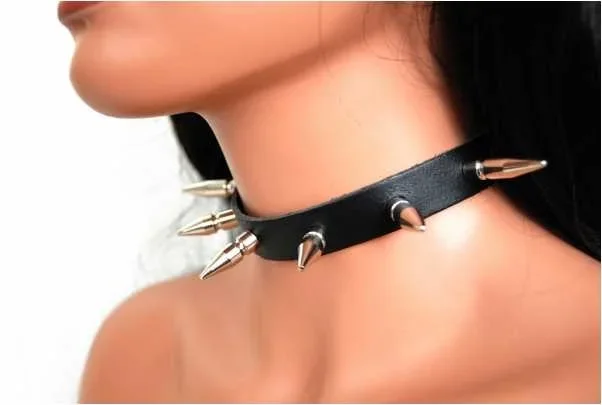 Leder Choker mit 2,5cm und 3,5cm Killernieten