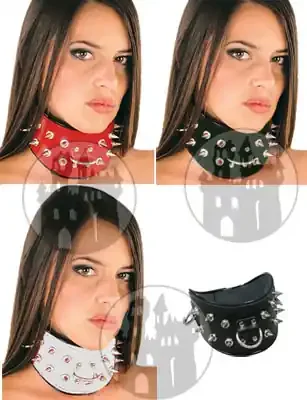 Leder Damen Halsband mit Spikes