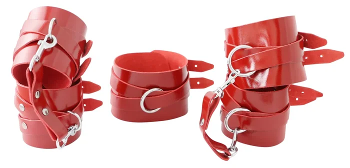 Leder Fesselset ‚The Crown‘ rot