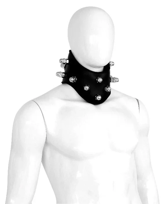 Leder Halsband Spikey