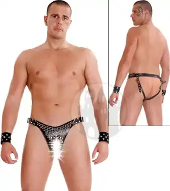 Leder Handfesseln mit Killernieten