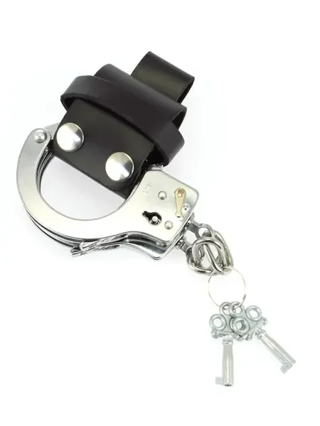 Leder-Handschellenhalter, schwarz
