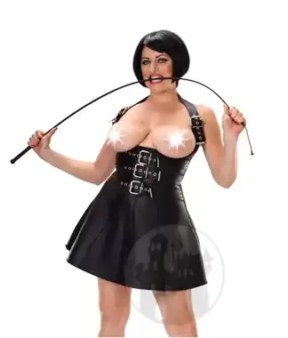 Leder Kleid – brustfrei Queensize