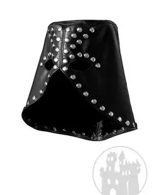 Leder Maske mit Nietenverziehrung