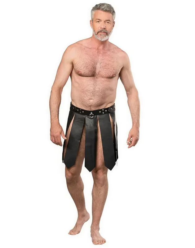 Leder-Rock im Gladiator-Stil – Schwarz