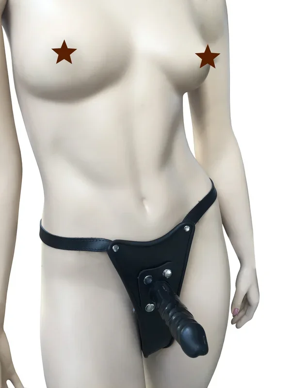 Leder Slip mit einem oder zwei Dildos