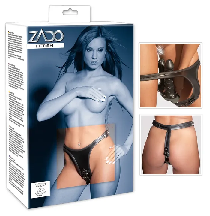 Leder String 2 Dildos