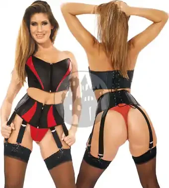Lederbustier zweifarbig